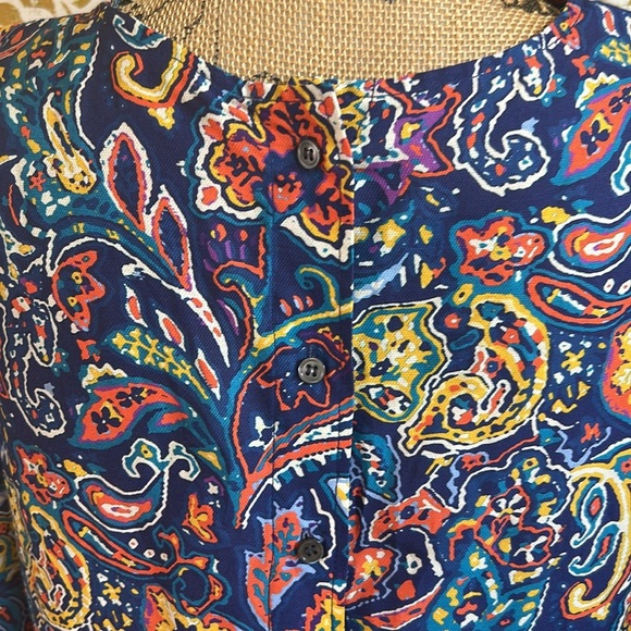 J. McLaughlin Lorinda Silk Modal Long Sleeve Button Back Blouse Garden Paisley S - Picture 5 of 14